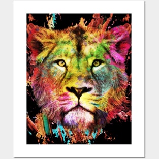 Color Explosion Lion Posters and Art
